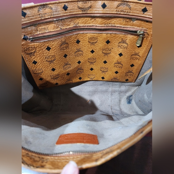 MCM Leather Tote Bag Shoulder Bag Purse - Picture 7 of 7